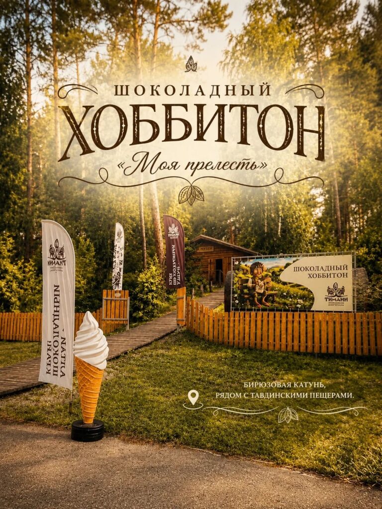 Шоколадный Хоббитон «Моя прелесть»
📍  Локация: Бирюзовая Катунь, рядом с Тавдинскими пещерами.
